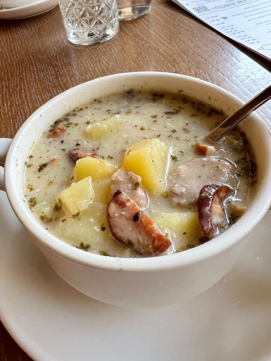 A bowl of Zurek at Mandu in Gdansk Poland