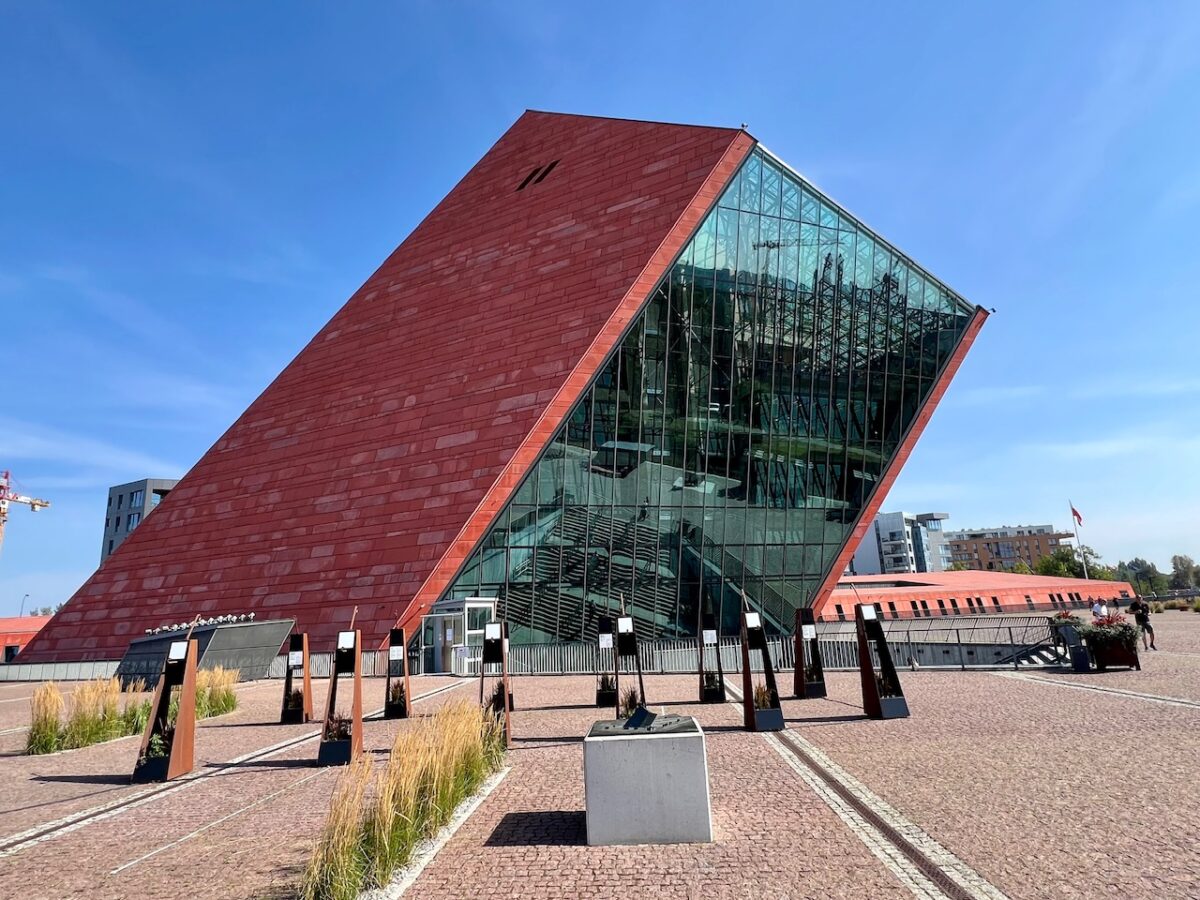 The outside of The Museum of the Second World War in Gdansk Poland