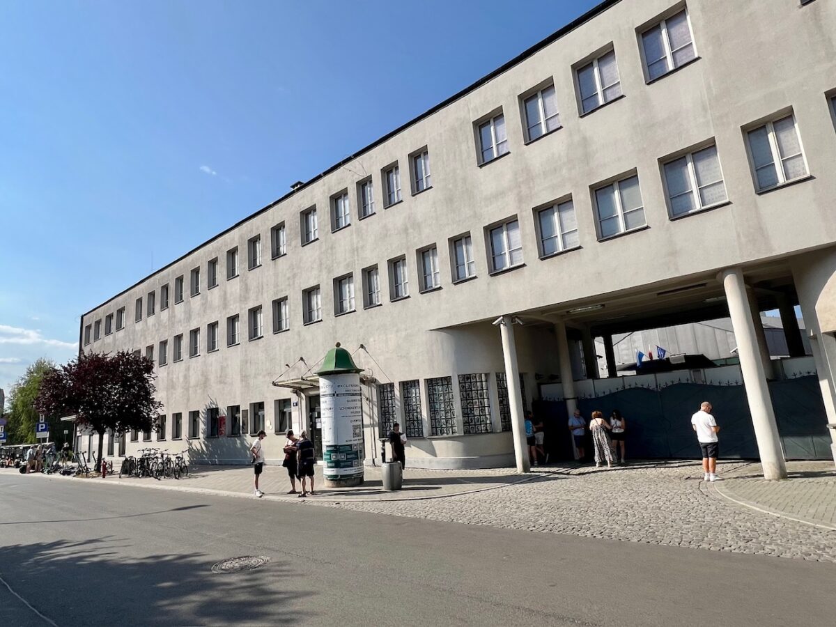 Outside Oskar Schindler's Factory Museum - an essential stop no matter how many days in Krakow you spend