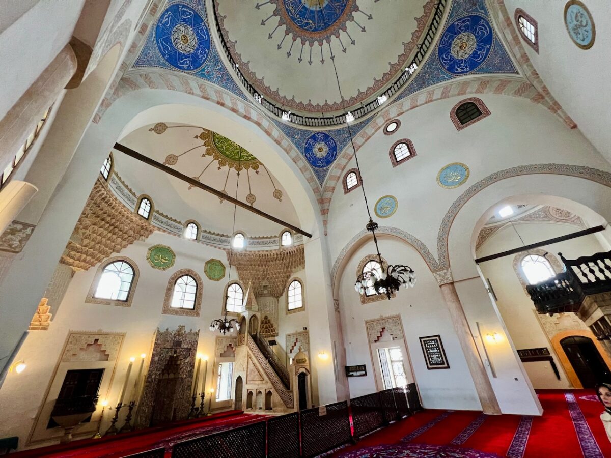 Inside the Gazi Husrev-beg Mosque in Sarajevo