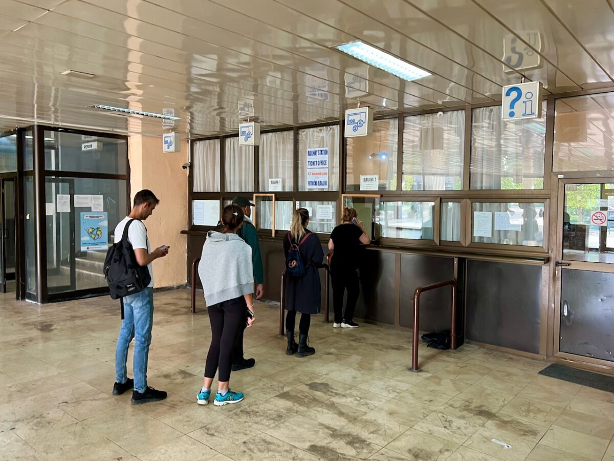 Ticket window at the Mostar train station