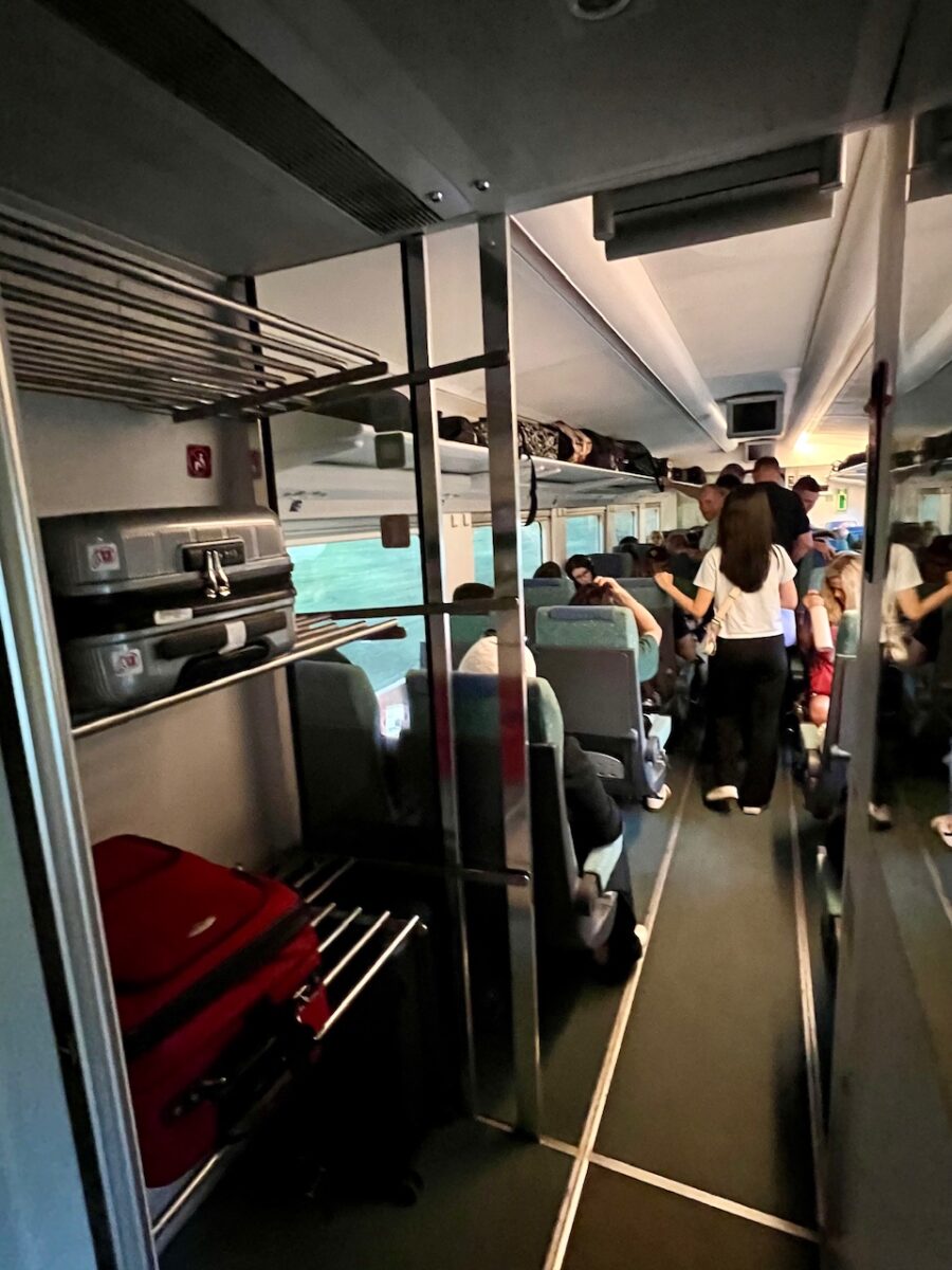 Luggage storage on the Sarajevo to Mostar Train