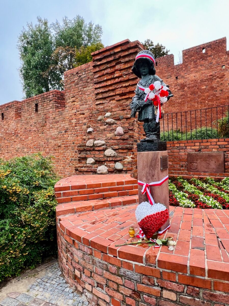 The little Insurrectionist Statue in Warsaw Poland commemorating child soldiers who died in the Warsaw Uprising
