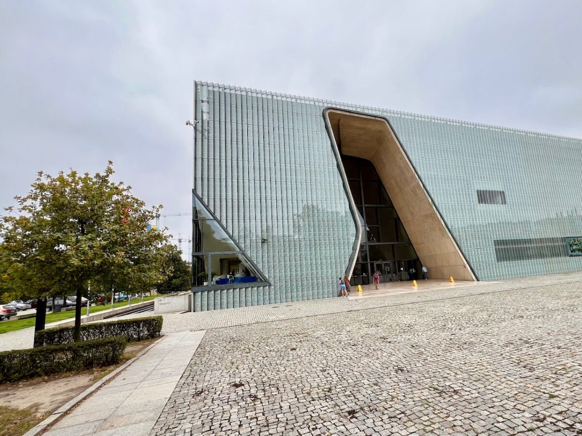 The outside of the POLIN Museum of the History of Polish Jews in Warsaw Poland