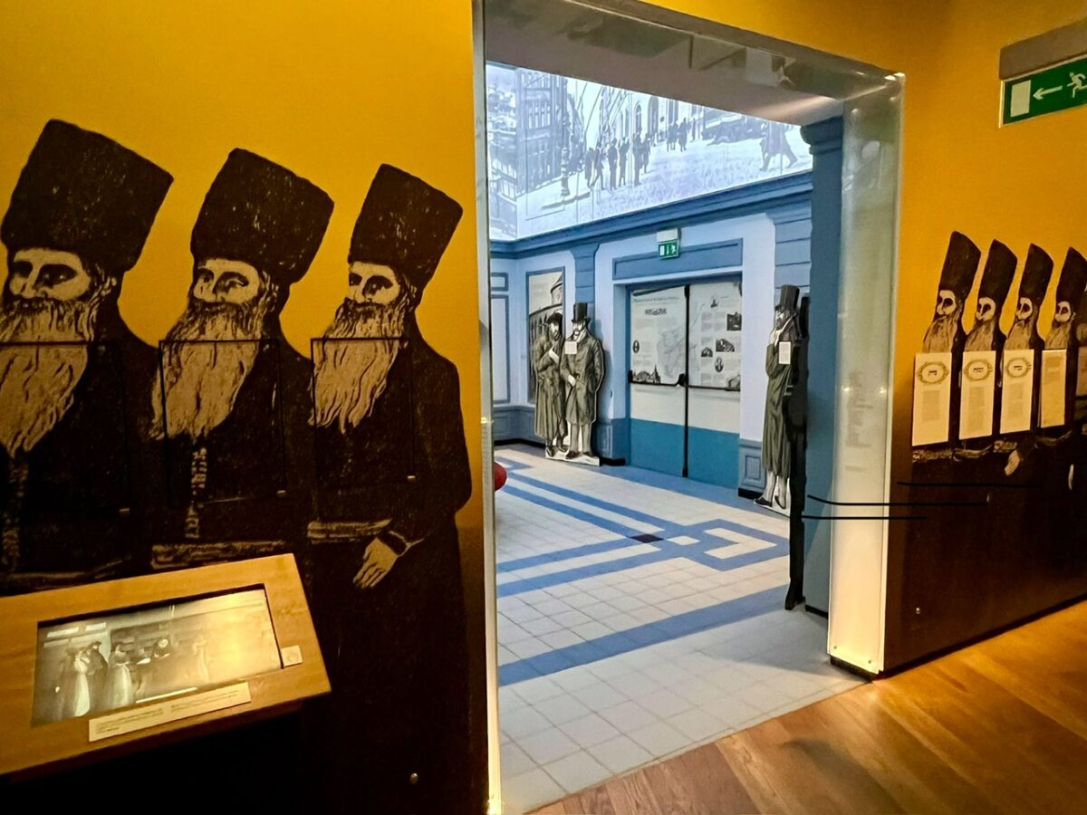 Two of the rooms inside the POLIN Museum of the History of Polish Jews in Warsaw Poland