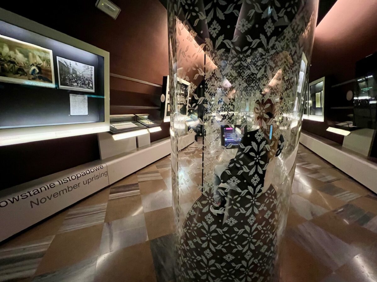 A listening station inside the Chopin Museum in Warsaw Poland