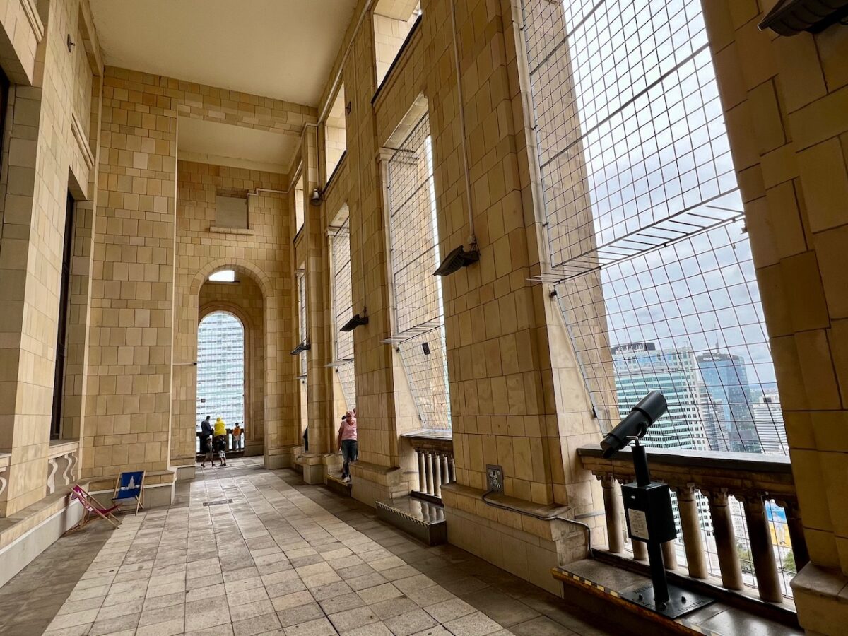 The viewing deck from the Palace of Culture and Science Building offers a great view of the city when visiting Warsaw Poland