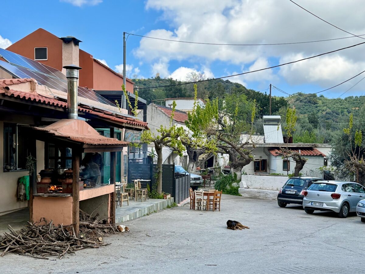 The various building that make up Ntounias in Crete