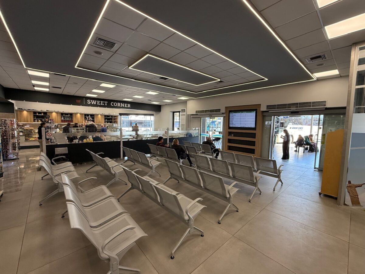 The interior of the Chania bus station in Crete