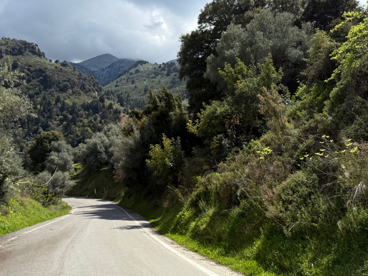 A winding mountain road south of Chania Crete