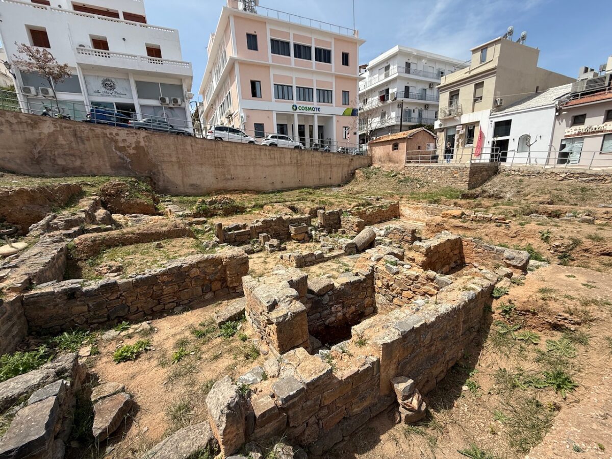 The ruins of Ancient Kamara in center of Agios Nikolaos Crete