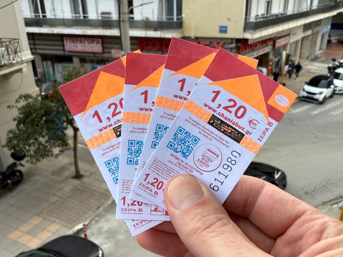 4 Chania public bus tickets