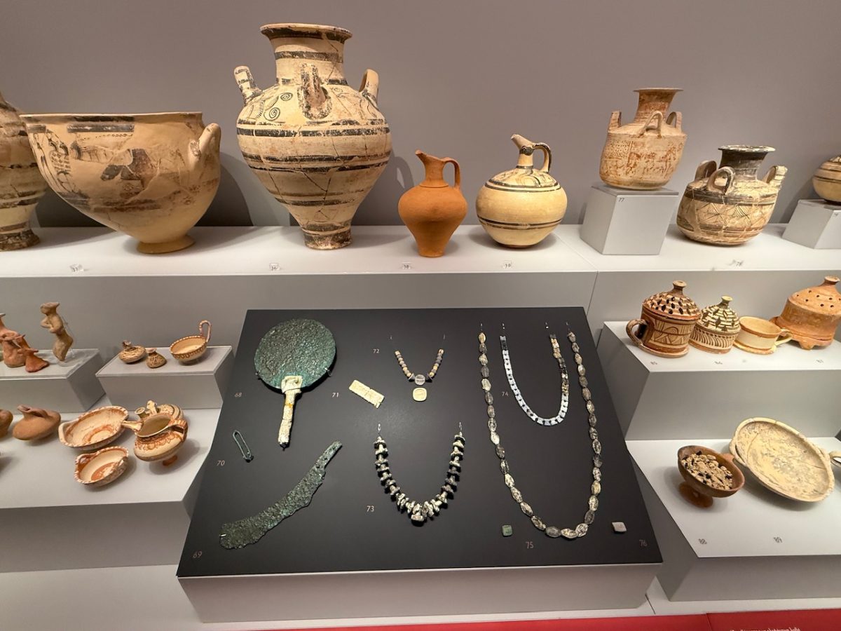 A display of Minoan artifacts inside the Archeological Museum of Chania